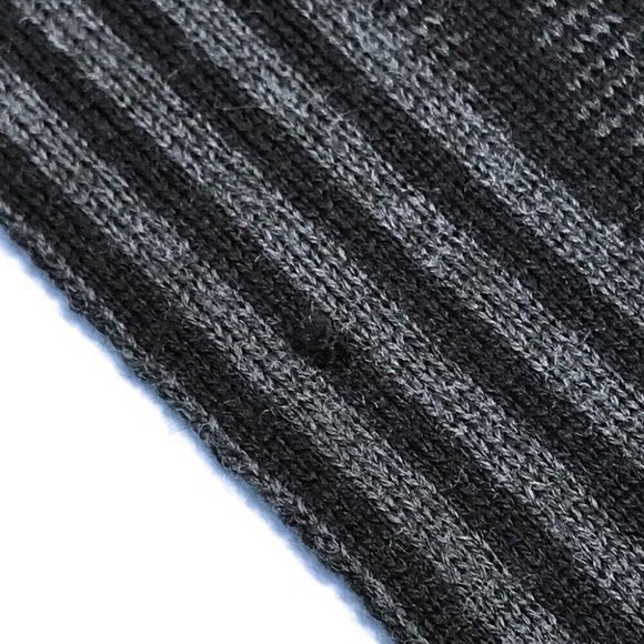 LOUIS VUITTON 401910 Chevron stripe Logo pattern Scarf wool Black/Gray - Picture 10 of 12